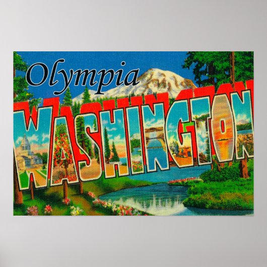 Olympia, Washington - Grote Letter Scenes 2 Poster (Voorkant)