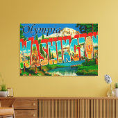 Olympia, Washington - Grote Letter-scènes Canvas Afdruk (Insitu (Woonkamer))