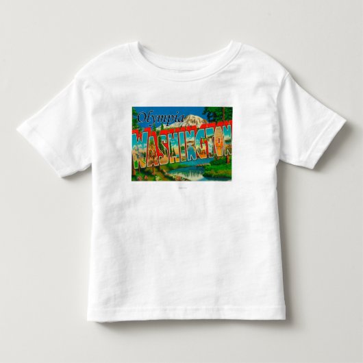 Olympia, Washington - Grote Letter-scènes Kinder Shirts (Voorkant)