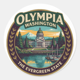 Olympia Washington Hoofdstad van de Pacific Northw Ronde Sticker