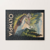 Olympia Washington Illustration Travel Art Vintage Legpuzzel (Horizontaal)