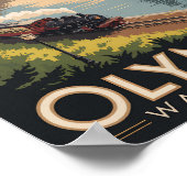 Olympia Washington Illustration Travel Art Vintage Poster (Hoek)