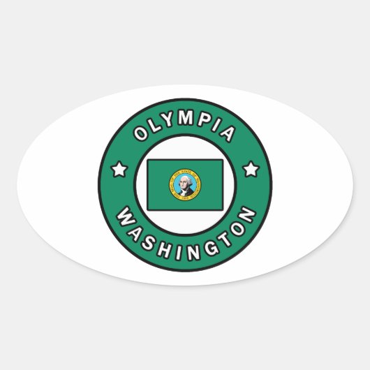Olympia Washington Ovale Sticker (Voorkant)