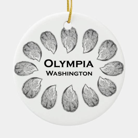 Olympia Washington Oysters Keramisch Ornament (Voorkant)