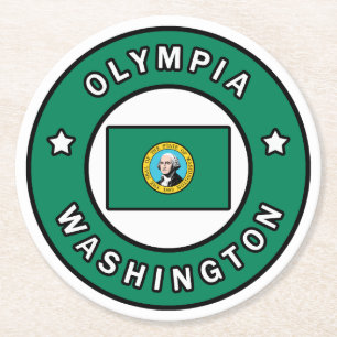Olympia Washington Ronde Kartonnen Onderzetter