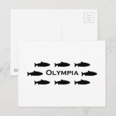Olympia Washington Salmon Logo Briefkaart (Voorkant / Achterkant)