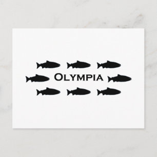 Olympia Washington Salmon Logo Briefkaart
