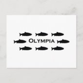 Olympia Washington Salmon Logo Briefkaart (Voorkant)