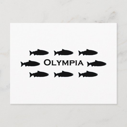 Olympia Washington Salmon Logo Briefkaart (Voorkant)