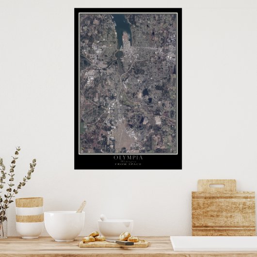 Olympia Washington Satellite Poster Map (Keuken)