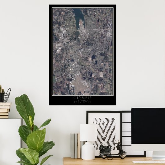 Olympia Washington Satellite Poster Map (Thuiskantoor)