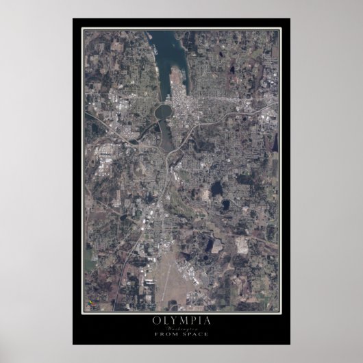 Olympia Washington Satellite Poster Map (Voorkant)