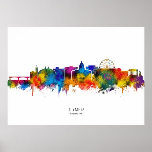 Olympia Washington Silhouet Poster (Voorkant)