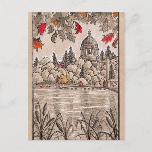 Olympia Washington State Capitol Building, Lake Briefkaart (Voorkant)