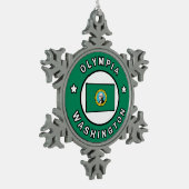 Olympia Washington Tin Sneeuwvlok Ornament (Links)