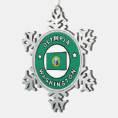 Olympia Washington Tin Sneeuwvlok Ornament (Rechts)