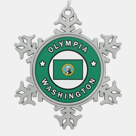 Olympia Washington Tin Sneeuwvlok Ornament (Voorkant)