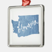 Olympia Washington Wood Grain Metalen Ornament (Links)