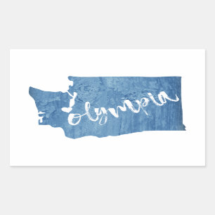 Olympia Washington Wood Grain Rechthoekige Sticker