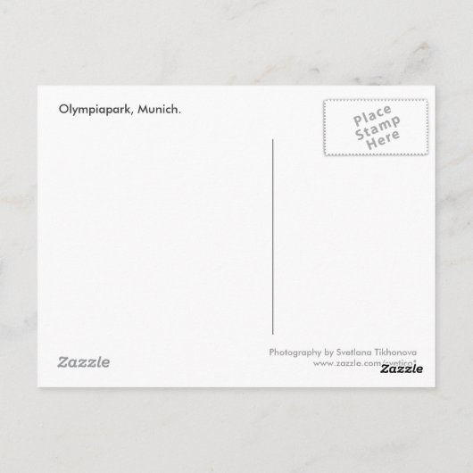 Olympiapark, Briefkaart München (Achterkant)