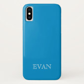 OLYMPIC BLUE Solid Background iPhone X Hoesje (Achterkant)