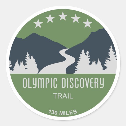 Olympic Discovery Trail staat in de Amerikaanse st Ronde Sticker (Voorkant)