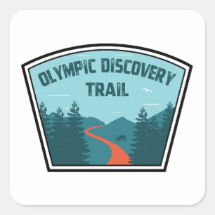 Olympic Discovery Trail staat in de Amerikaanse st Vierkante Sticker