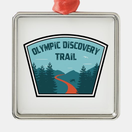 Olympic Discovery Trail Washington State Metalen Ornament (Voorkant)
