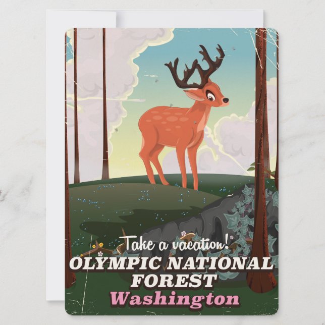 Olympic National Forest USA-reisposter (Voorkant)
