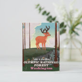 Olympic National Forest USA-reisposter Briefkaart (Staand voorkant)
