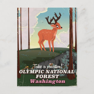 Olympic National Forest USA-reisposter Briefkaart