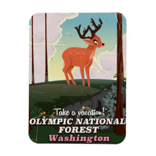 Olympic National Forest USA-reisposter Magneet