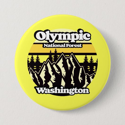 Olympic National Forest, Washington Ronde Button 7,6 Cm (Voorkant)