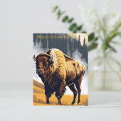 Olympic National Park Bison Buffalo Waterverf Briefkaart (Staand voorkant)