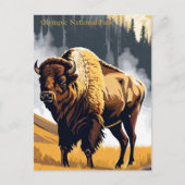 Olympic National Park Bison Buffalo Waterverf Briefkaart (Voorkant)