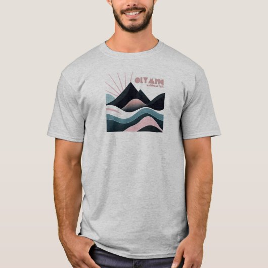 Olympic National Park Gekleurde heuvels T-shirt (Voorkant)