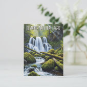 Olympic national park hoh rainforest waterfall briefkaart (Staand voorkant)