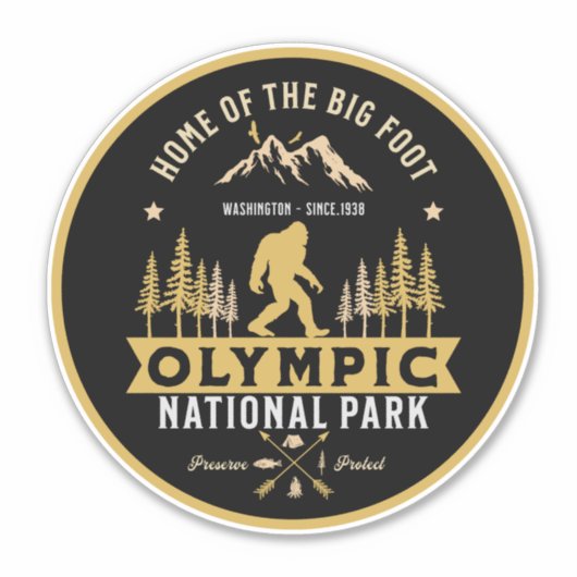 Olympic National Park Home of the Big Foot Sticker (Voorkant)