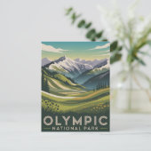 Olympic National Park Hurricane Ridge Retro Reizen Briefkaart (Staand voorkant)