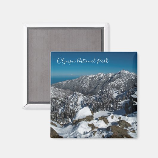 Olympic National Park, Hurricane Ridge Uitzicht Magneet (Voorkant / Achterkant)