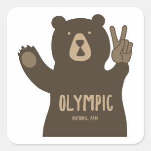Olympic National Park Peace Beer Vierkante Sticker