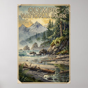 Olympic National Park Reisposter uit het verleden Poster