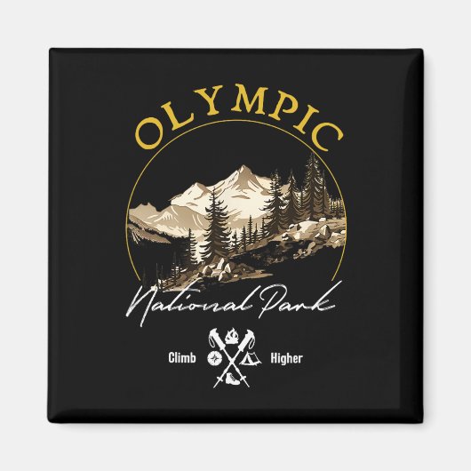 Olympic National Park Retro Kleding - Souv Magneet (Voorkant)