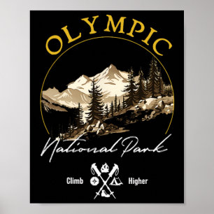 Olympic National Park Retro Kleding - Souv Poster