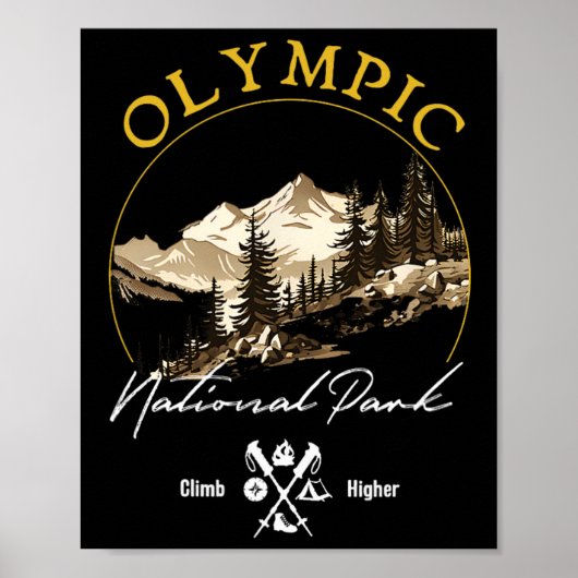 Olympic National Park Retro Kleding - Souv Poster (Voorkant)