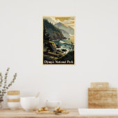 Olympic National Park Retro Poster (Keuken)