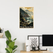 Olympic National Park Retro Poster (Thuiskantoor)
