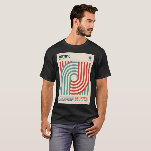 Olympic National Park Retro Travel Art T-shirt (Voorkant volledig)