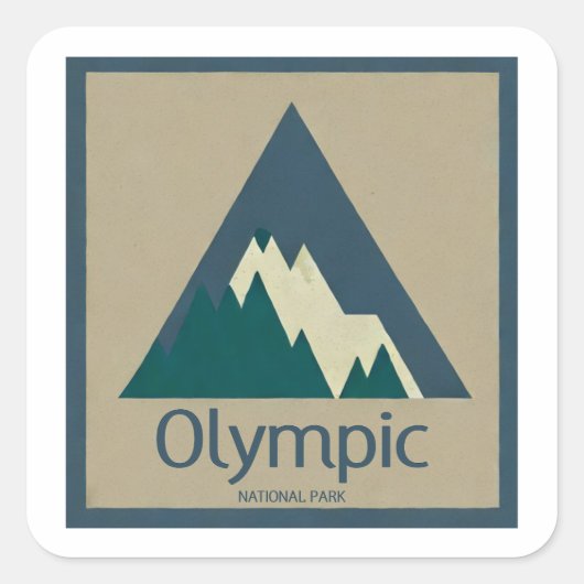 Olympic National Park Rustic Vierkante Sticker (Voorkant)