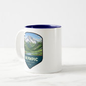 Olympic National Park Shield Tweekleurige Koffiemok (Voorkant links)